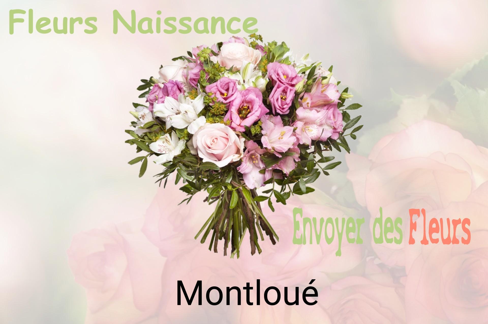 Bouquet de fleurs de naissance livré à Montloué
